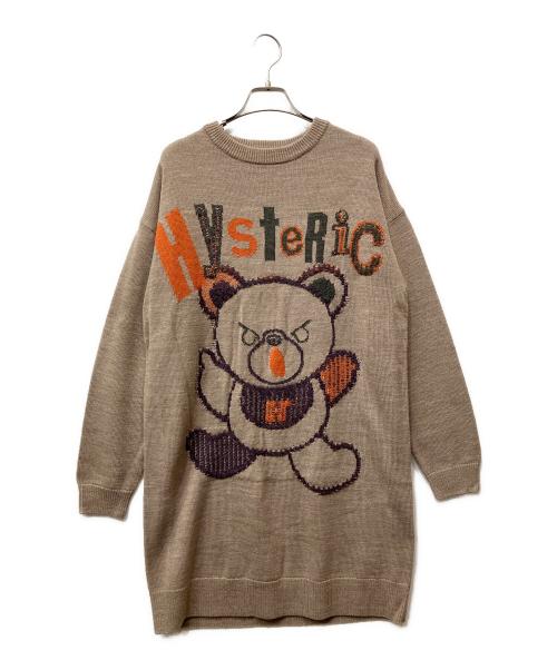 Hysteric Glamour（ヒステリックグラマー）Hysteric Glamour (ヒステリックグラマー) PATCH BEARジャカード ワンピース ベージュ サイズ:Freeの古着・服飾アイテム