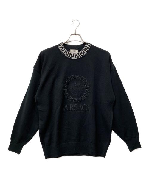 GIANNI VERSACE（ジャンニ・ヴェルサーチ）GIANNI VERSACE (ジャンニ・ヴェルサーチ) ニット オールド メデューサ ブラック サイズ:不明の古着・服飾アイテム