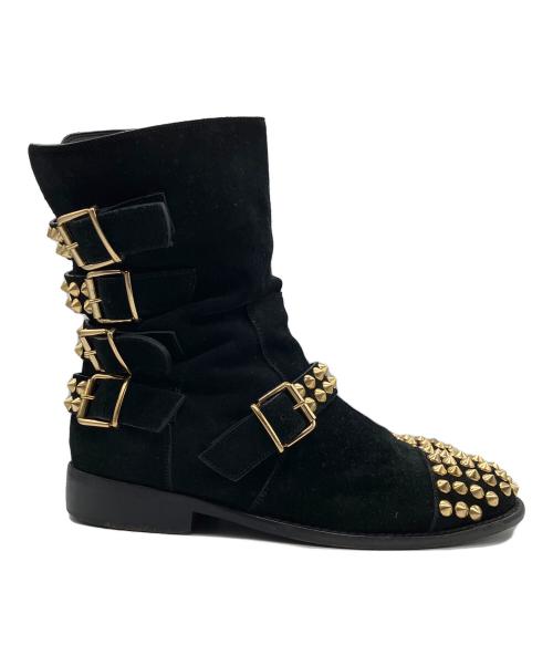 GIUSEPPE ZANOTTI（ジュゼッペザノッティ）GIUSEPPE ZANOTTI (ジュゼッペザノッティ) スタッズブーツ ブラック サイズ:41　1/2の古着・服飾アイテム
