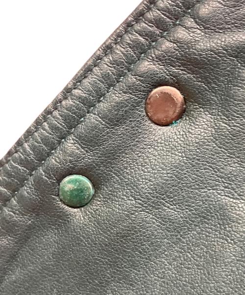 SHELLAC（シェラック）SHELLAC (シェラック) レザージャケット グリーン サイズ:48の古着・服飾アイテム