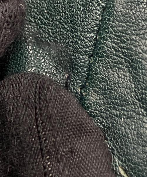 SHELLAC（シェラック）SHELLAC (シェラック) レザージャケット グリーン サイズ:48の古着・服飾アイテム
