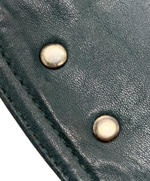 SHELLAC（シェラック）SHELLAC (シェラック) レザージャケット グリーン サイズ:48の古着・服飾アイテム