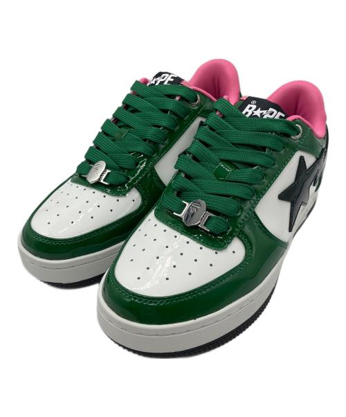 A BATHING APE（アベイシングエイプ）A BATHING APE (アベイシングエイプ) BAPE STA＃1 グリーン×ホワイト サイズ:US5の古着・服飾アイテム