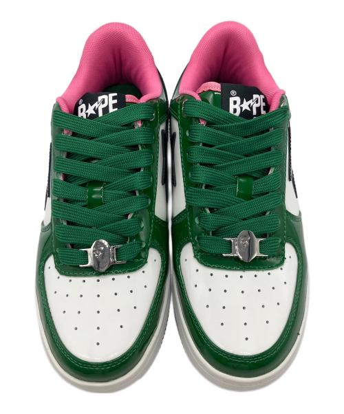 A BATHING APE（アベイシングエイプ）A BATHING APE (アベイシングエイプ) BAPE STA＃1 グリーン×ホワイト サイズ:US5の古着・服飾アイテム