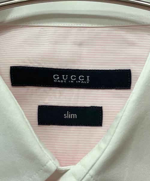 GUCCI（グッチ）GUCCI (グッチ) 長袖シャツ ストライプ ピンク サイズ:39の古着・服飾アイテム