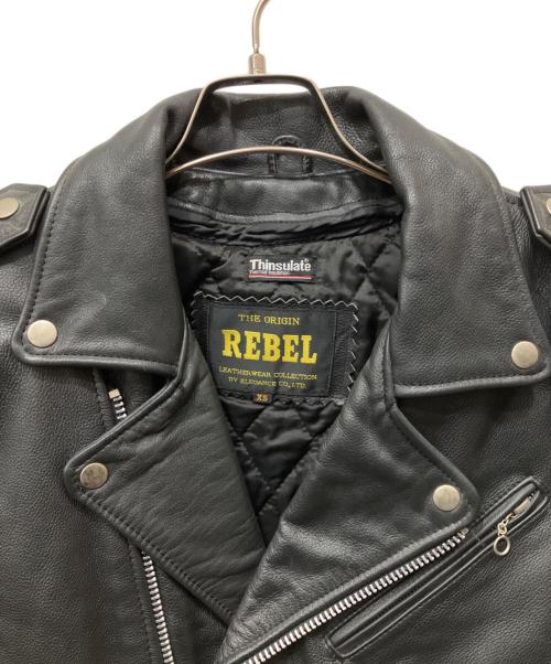 REBEL（レベル）REBEL (レベル) ダブルライダースジャケット ブラック サイズ:XSの古着・服飾アイテム