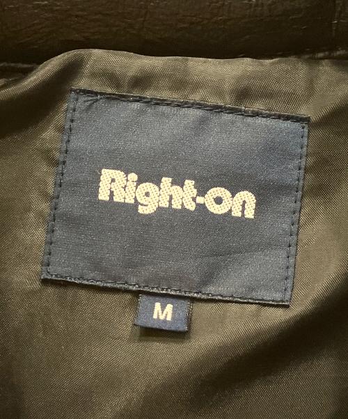 Right-on（ライトオン）Right-on (ライトオン) レザーダウンジャケット ブラック サイズ:Mの古着・服飾アイテム