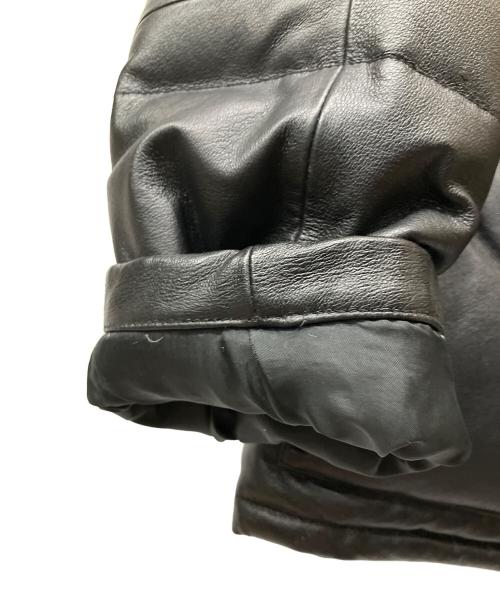 Right-on（ライトオン）Right-on (ライトオン) レザーダウンジャケット ブラック サイズ:Mの古着・服飾アイテム