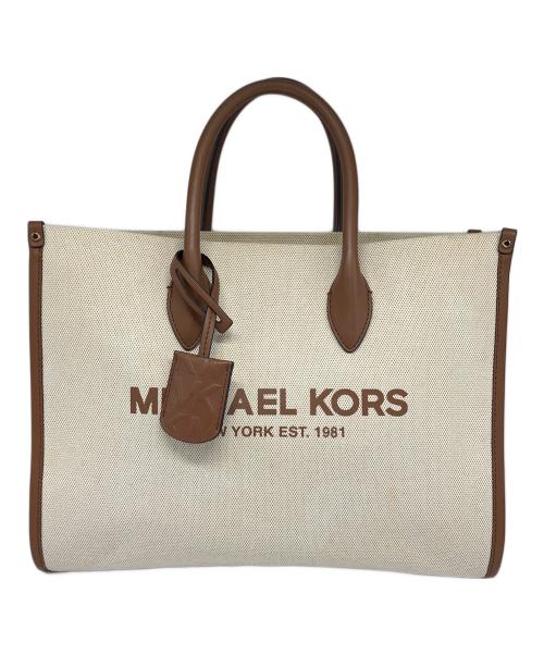 MICHAEL KORS（マイケルコース）MICHAEL KORS (マイケルコース) キャンバストートバッグ ブラウン×ベージュの古着・服飾アイテム