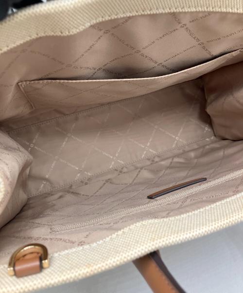 MICHAEL KORS（マイケルコース）MICHAEL KORS (マイケルコース) キャンバストートバッグ ブラウン×ベージュの古着・服飾アイテム