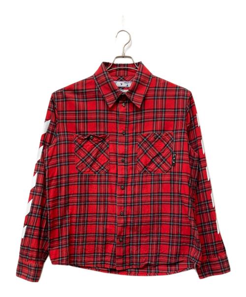 OFFWHITE（オフホワイト）OFFWHITE (オフホワイト) 長袖シャツ レッド サイズ:Lの古着・服飾アイテム