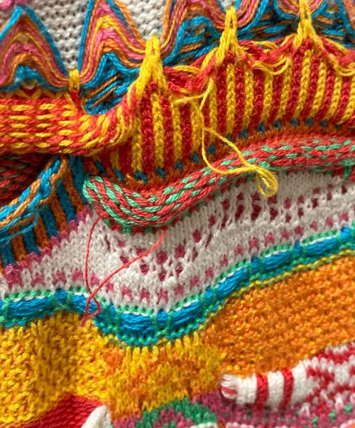 Coogi（クージー）Coogi (クージー) 3Dニットカーディガン マルチカラー サイズ:Mの古着・服飾アイテム