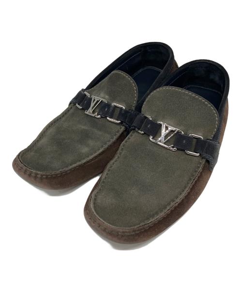 LOUIS VUITTON（ルイ ヴィトン）LOUIS VUITTON (ルイ ヴィトン) ホッケンハイム・ライン グレー×ブラウン サイズ:8の古着・服飾アイテム