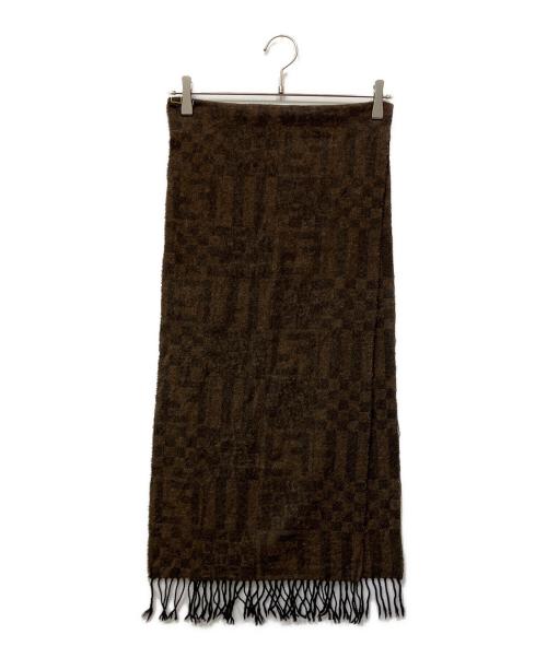 FENDI（フェンディ）FENDI (フェンディ) ウールマフラー ブラウンの古着・服飾アイテム