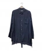 sulvamサルバム）の古着「DOUBLE OPEN SHIRT」｜ネイビー