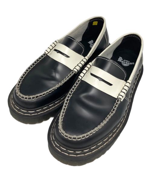 Dr.Martens（ドクターマーチン）Dr.Martens (ドクターマーチン) コインローファー ブラック×ホワイト サイズ:UK5の古着・服飾アイテム