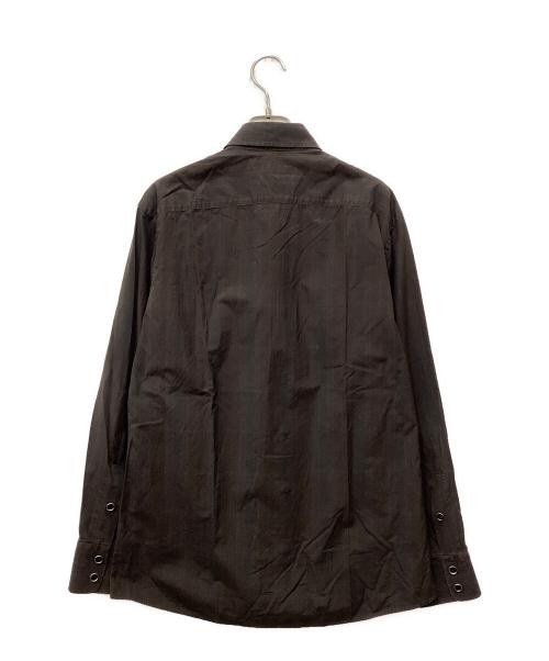 GUCCI（グッチ）GUCCI (グッチ) 長袖ストライプシャツ ブラウン サイズ:42の古着・服飾アイテム