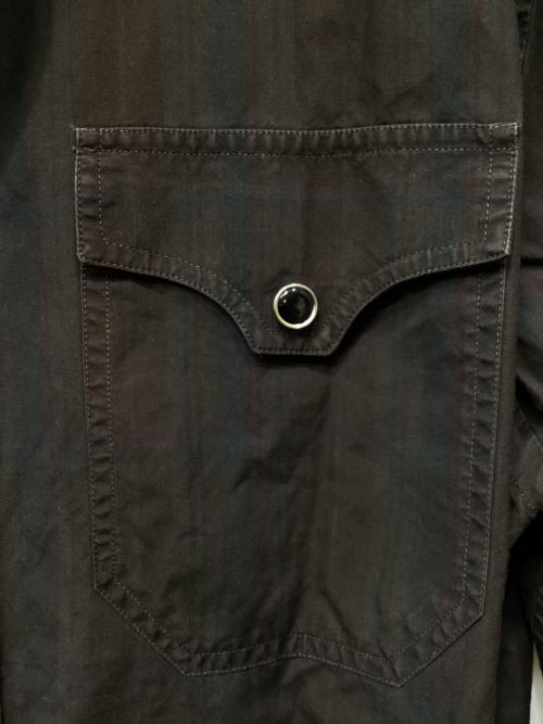 GUCCI（グッチ）GUCCI (グッチ) 長袖ストライプシャツ ブラウン サイズ:42の古着・服飾アイテム