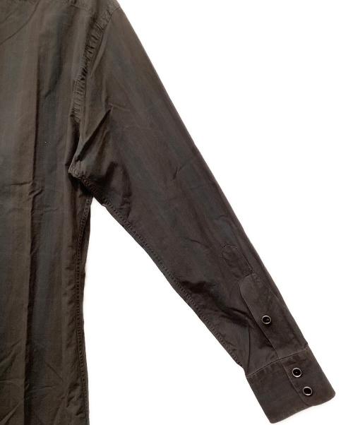 GUCCI（グッチ）GUCCI (グッチ) 長袖ストライプシャツ ブラウン サイズ:42の古着・服飾アイテム