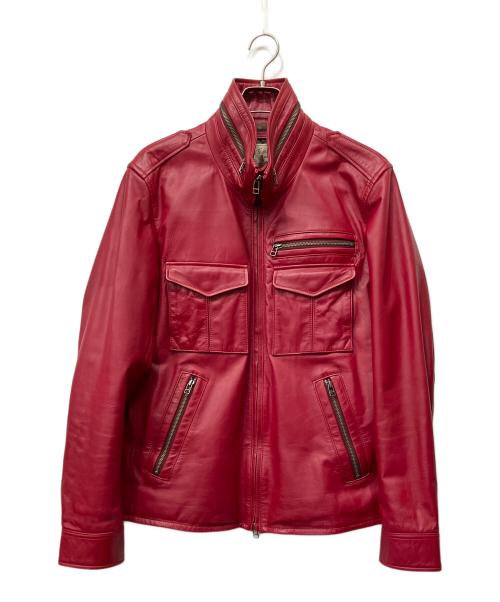AVIREX（アヴィレックス）AVIREX (アヴィレックス) レザージャケット レッド サイズ:XLの古着・服飾アイテム
