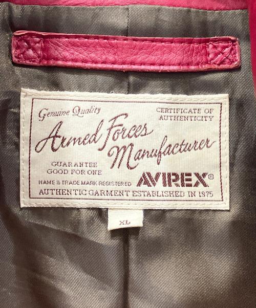 AVIREX（アヴィレックス）AVIREX (アヴィレックス) レザージャケット レッド サイズ:XLの古着・服飾アイテム