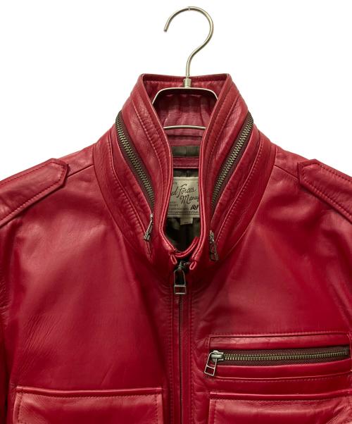 AVIREX（アヴィレックス）AVIREX (アヴィレックス) レザージャケット レッド サイズ:XLの古着・服飾アイテム