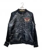 VANSONバンソン）の古着「リバーシブルスカジャン」｜ブラック