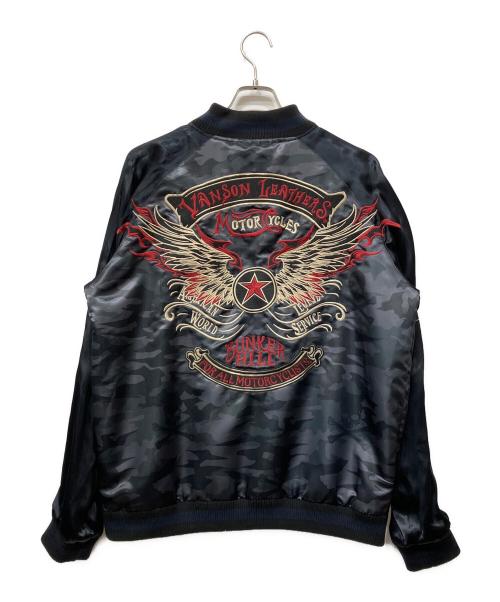 VANSON（バンソン）VANSON (バンソン) リバーシブルスカジャン ブラック サイズ:XLの古着・服飾アイテム