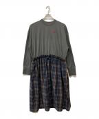 Vivienne Westwood RED LABELヴィヴィアンウエストウッドレッドレーベル）の古着「長袖ワンピース」｜ネイビー×グレー