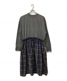 Vivienne Westwood RED LABEL（ヴィヴィアンウエストウッドレッドレーベル）の古着「長袖ワンピース」｜ネイビー×グレー