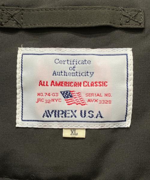 AVIREX（アヴィレックス）AVIREX (アヴィレックス) 中綿ジャケット カーキ サイズ:XLの古着・服飾アイテム