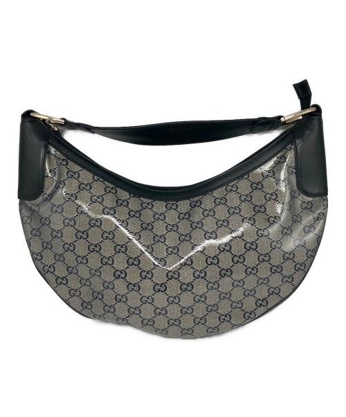 GUCCI（グッチ）GUCCI (グッチ) ワンショルダーバッグ GGクリスタル ブラック×グレーの古着・服飾アイテム