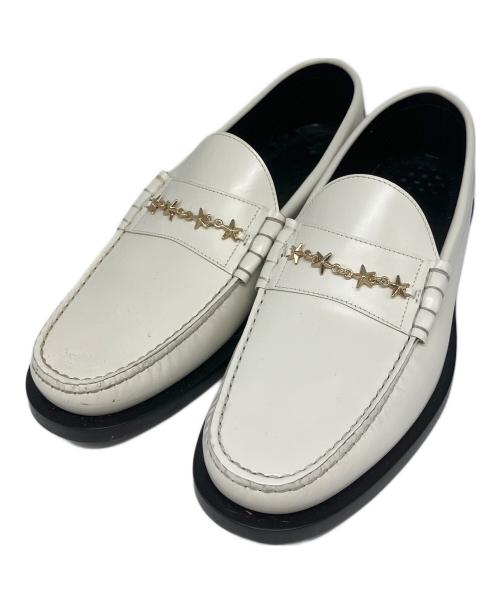JIMMY CHOO（ジミーチュウ）JIMMY CHOO (ジミーチュウ) ビットローファー ホワイト サイズ:42の古着・服飾アイテム