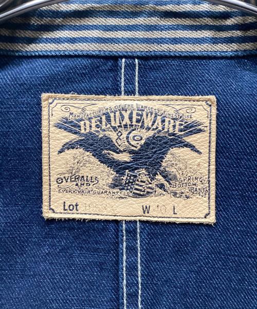 Deluxeware（デラックスウェア）Deluxeware (デラックスウェア) カバーオール ブルー×ベージュ サイズ:40の古着・服飾アイテム