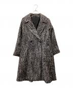 HEVOイーヴォ）の古着「ダブルブレストコート」｜ブラック×ホワイト