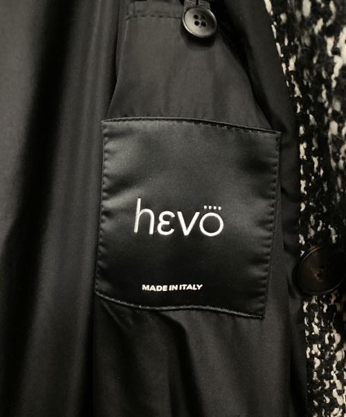 HEVO（イーヴォ）HEVO (イーヴォ) ダブルブレストコート ブラック×ホワイト サイズ:48の古着・服飾アイテム