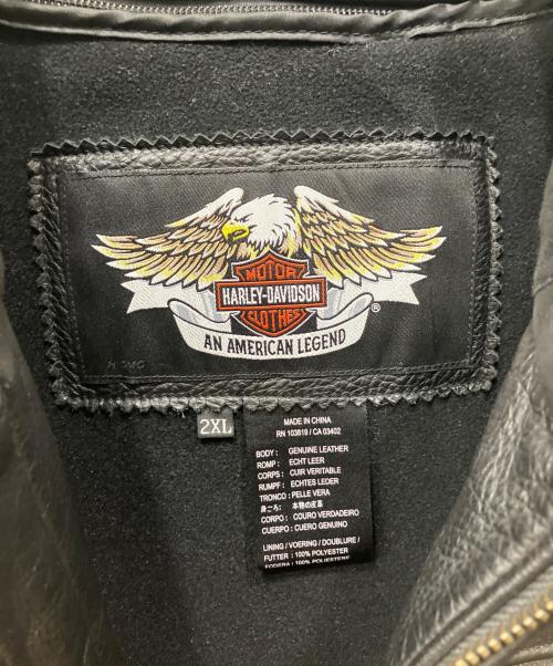 HARLEY-DAVIDSON（ハーレーダビッドソン）HARLEY-DAVIDSON (ハーレーダビッドソン) レザージャケット ブラック サイズ:2XLの古着・服飾アイテム