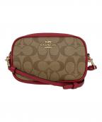 COACHコーチ）の古着「エンボスシグネチャー」｜レッド×ベージュ
