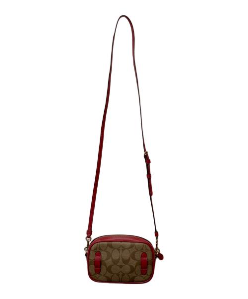 COACH（コーチ）COACH (コーチ) エンボスシグネチャー レッド×ベージュの古着・服飾アイテム
