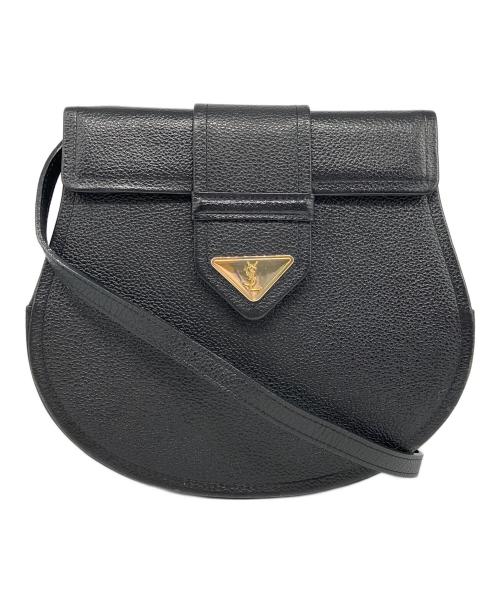 Yves Saint Laurent（イヴサンローラン）Yves Saint Laurent (イヴサンローラン) レザーショルダーバッグ ブラックの古着・服飾アイテム
