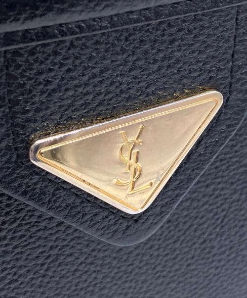 Yves Saint Laurent（イヴサンローラン）Yves Saint Laurent (イヴサンローラン) レザーショルダーバッグ ブラックの古着・服飾アイテム