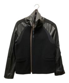 PAUL SMITH（ポールスミス）の古着「切替レザージャケット」｜ブラック