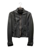 COLLECTION PRIVEE?コレクション プリベー）の古着「レザージャケット」｜ブラック