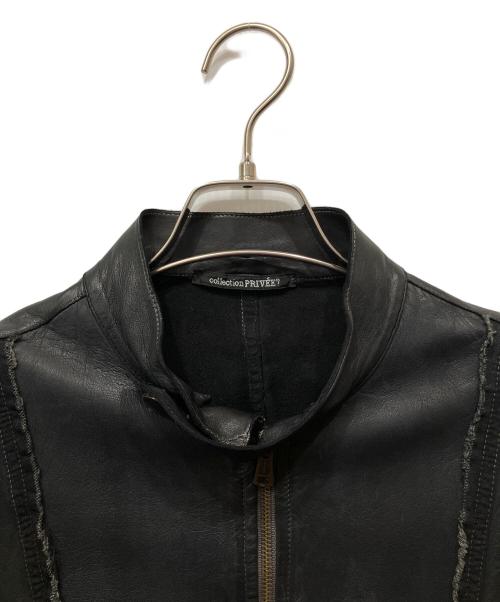 COLLECTION PRIVEE?（コレクション プリベー）COLLECTION PRIVEE? (コレクション プリベー) レザージャケット ブラック サイズ:46の古着・服飾アイテム
