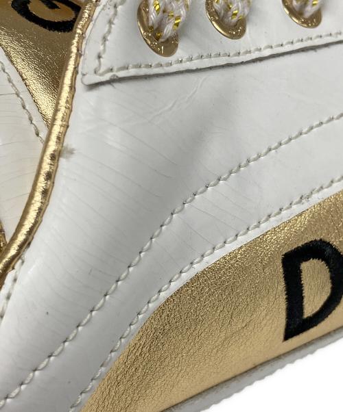 DOLCE & GABBANA（ドルチェ＆ガッバーナ）DOLCE & GABBANA (ドルチェ＆ガッバーナ) ローカットスニーカー ゴールド×ホワイト サイズ:43の古着・服飾アイテム