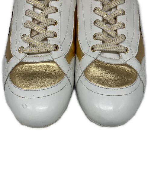 DOLCE & GABBANA（ドルチェ＆ガッバーナ）DOLCE & GABBANA (ドルチェ＆ガッバーナ) ローカットスニーカー ゴールド×ホワイト サイズ:43の古着・服飾アイテム