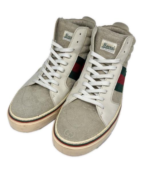 GUCCI（グッチ）GUCCI (グッチ) ハイカットスニーカー ベージュ サイズ:42の古着・服飾アイテム