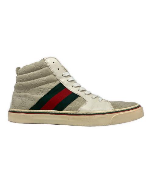 GUCCI（グッチ）GUCCI (グッチ) ハイカットスニーカー ベージュ サイズ:42の古着・服飾アイテム