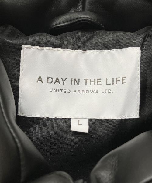 a day in the life（ア デイ イン ザ ライフ）a day in the life (ア デイ イン ザ ライフ) レザーライク スタンドカラー ブルゾン ブラック サイズ:Lの古着・服飾アイテム