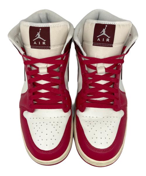 NIKE（ナイキ）NIKE (ナイキ) WMNS AIR JORDAN 1 MID レッド×ホワイト サイズ:US10.5の古着・服飾アイテム
